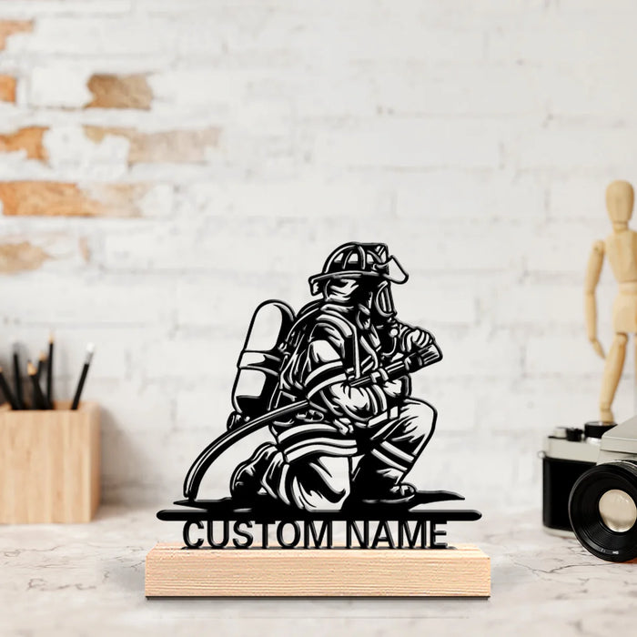 Custom Firefighter Tribute Sign — Personalized Name Plaque