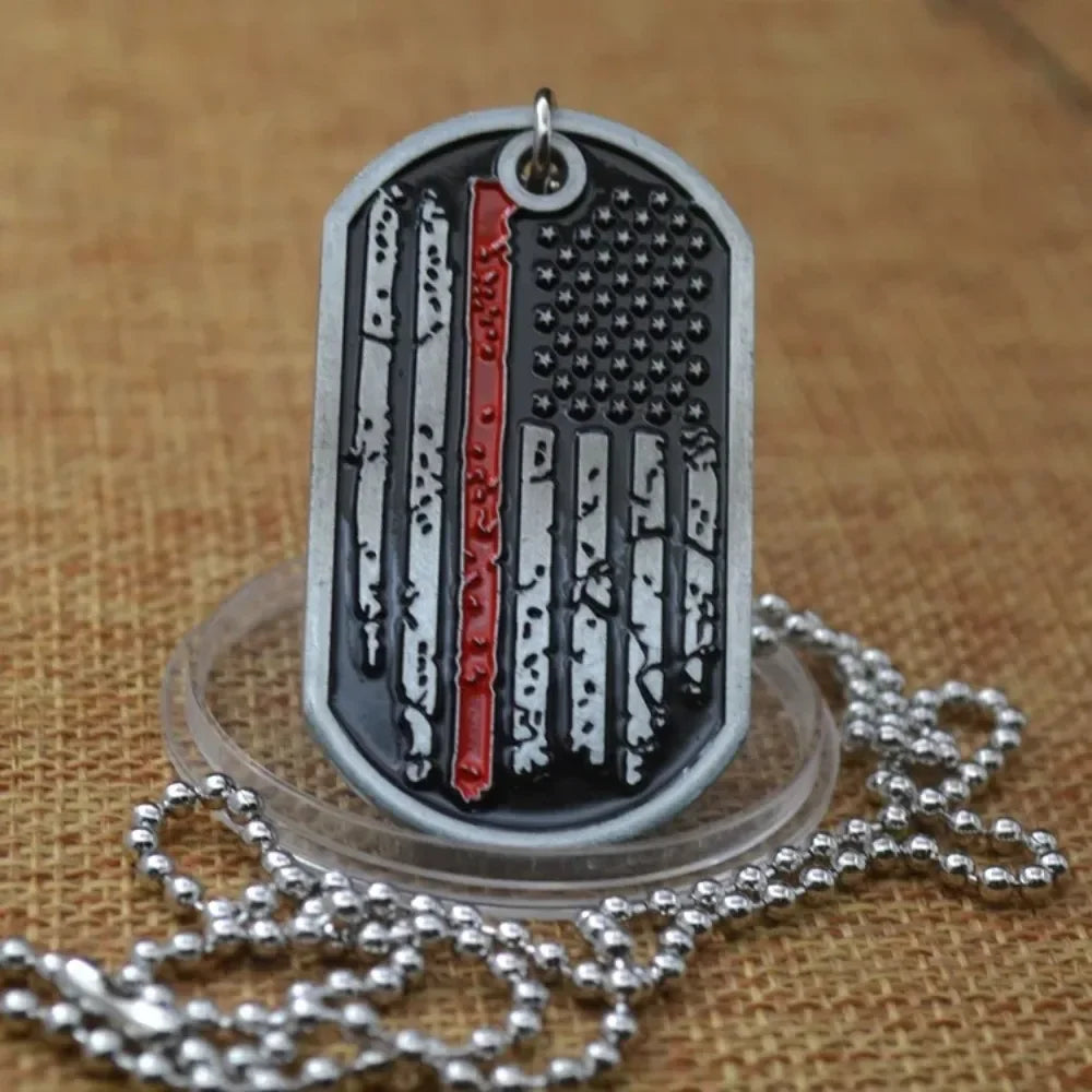 Firefighter Dog Tag — Thin Red Line Tribute
