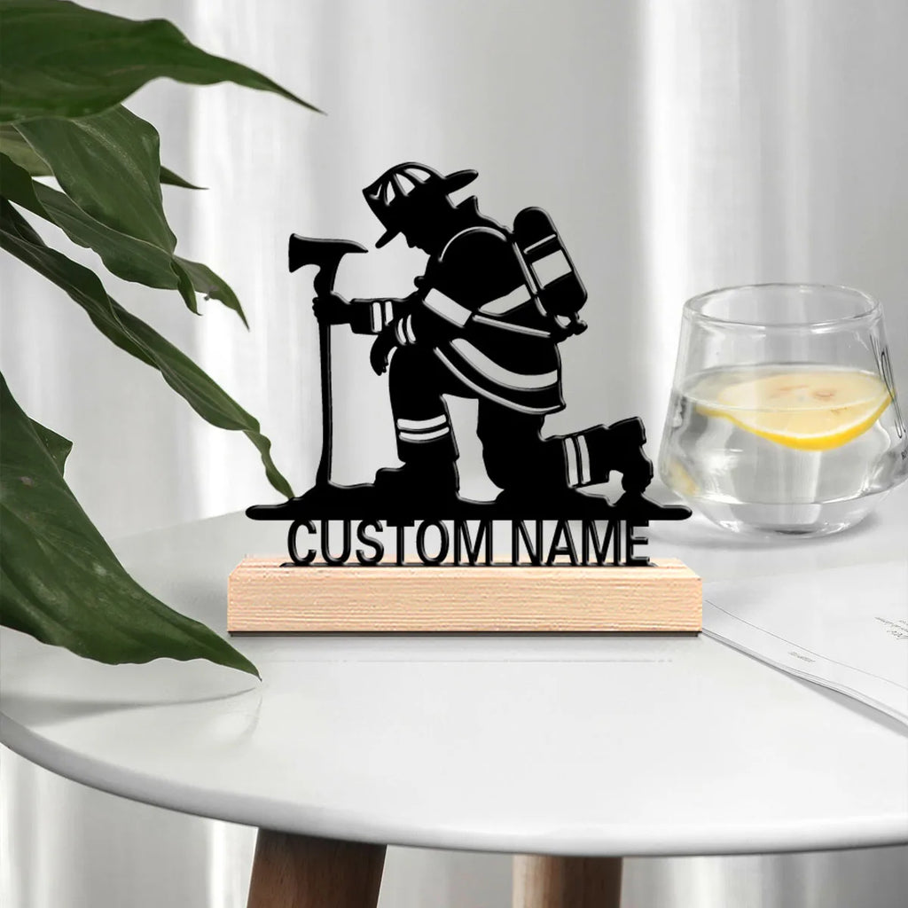 Custom Firefighter Tribute Sign — Personalized Name Plaque