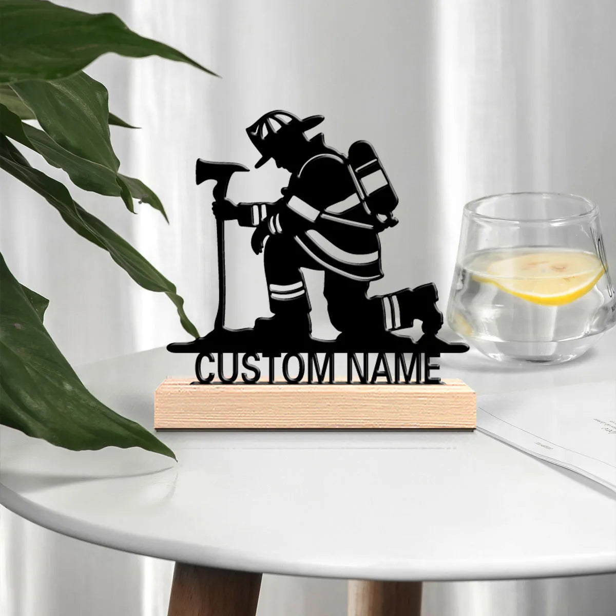 Custom Firefighter Tribute Sign — Personalized Name Plaque