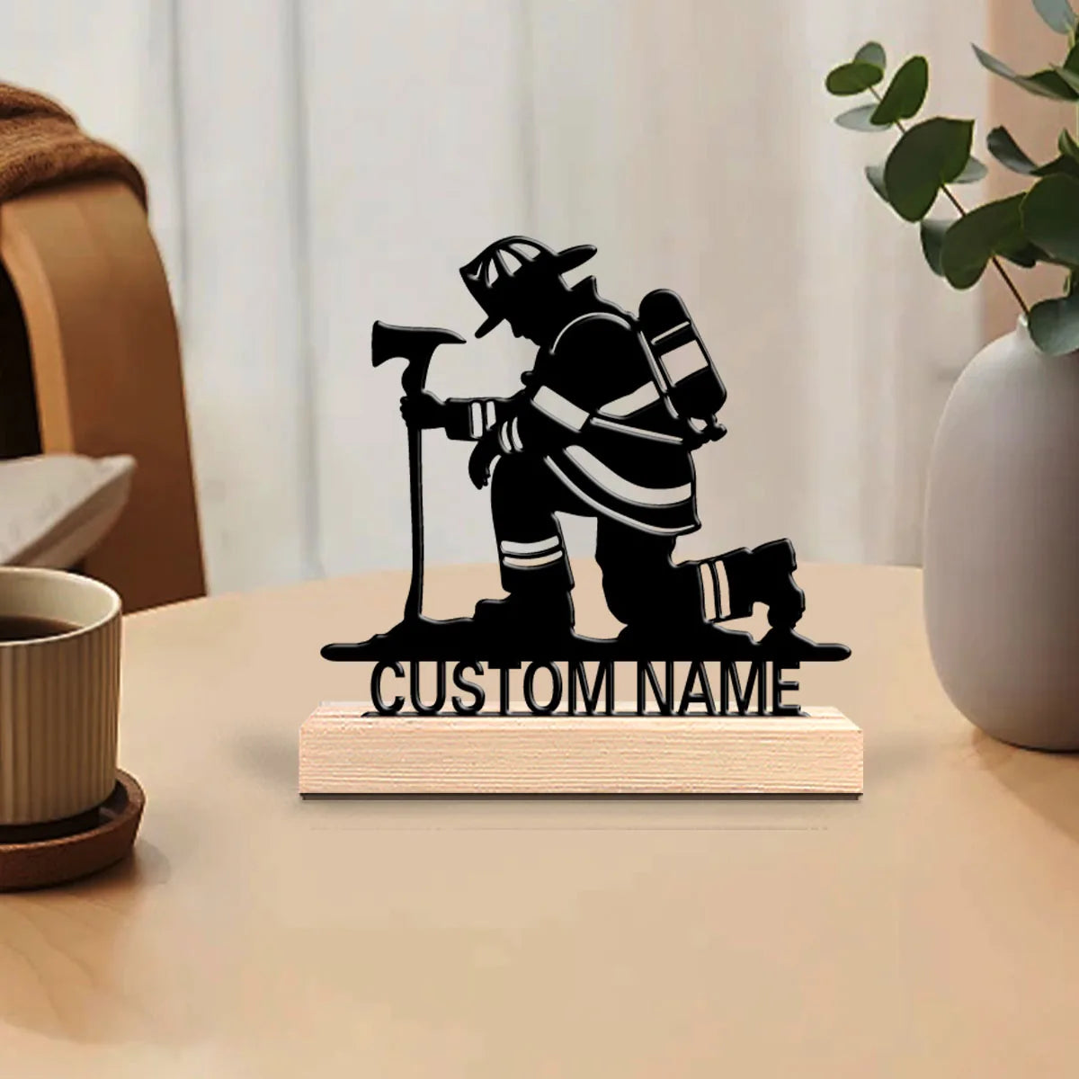 Custom Firefighter Tribute Sign — Personalized Name Plaque