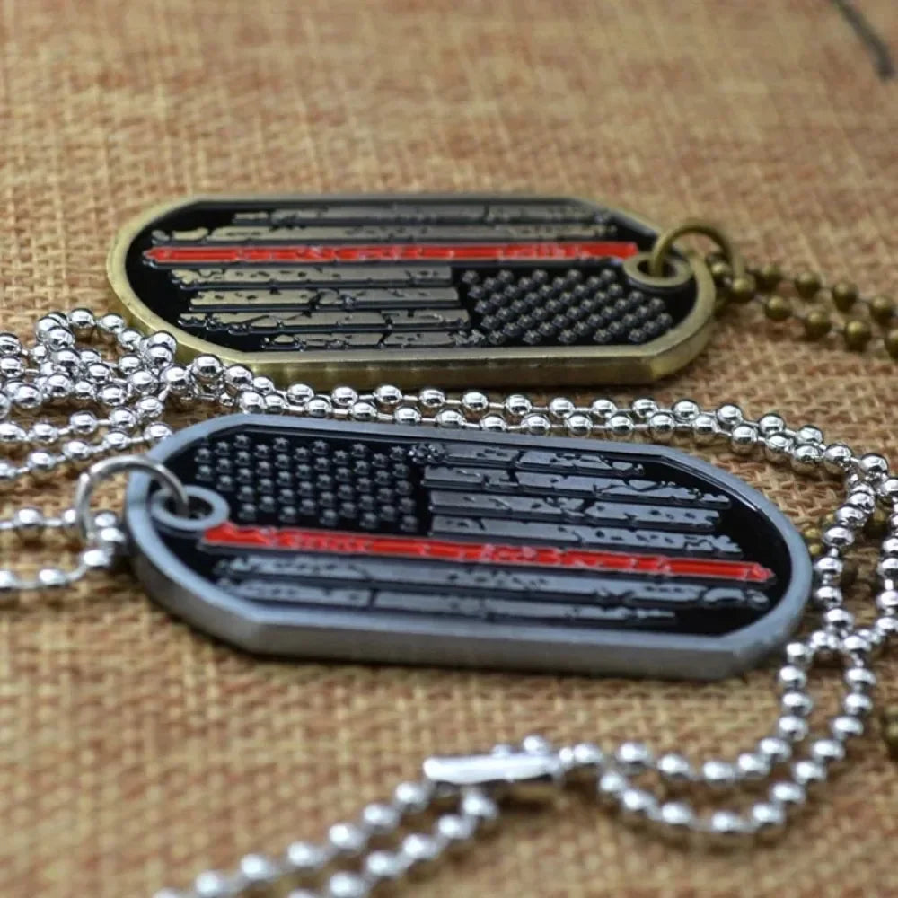 Firefighter Dog Tag — Thin Red Line Tribute