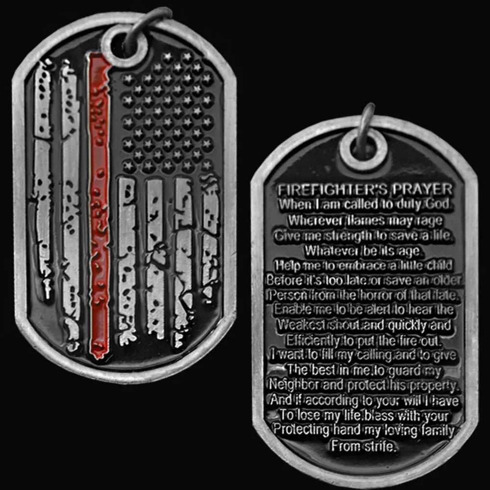 Firefighter Dog Tag — Thin Red Line Tribute