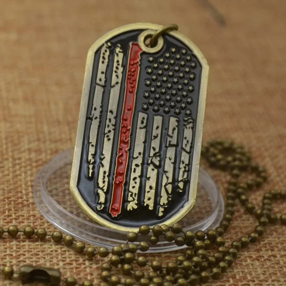 Firefighter Dog Tag — Thin Red Line Tribute