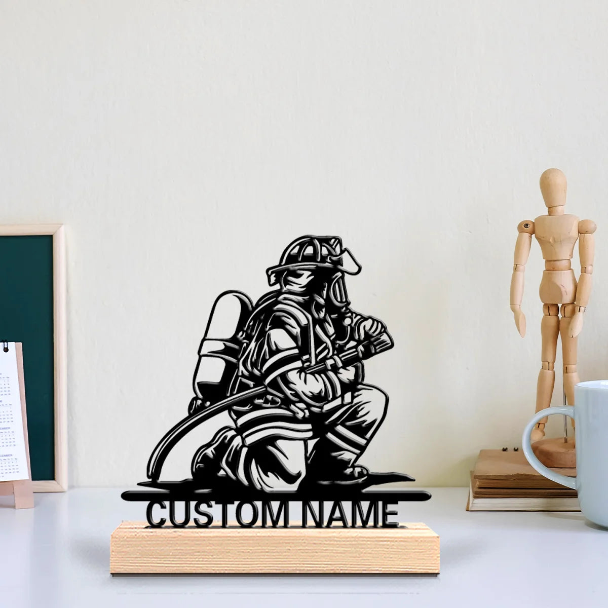Custom Firefighter Tribute Sign — Personalized Name Plaque