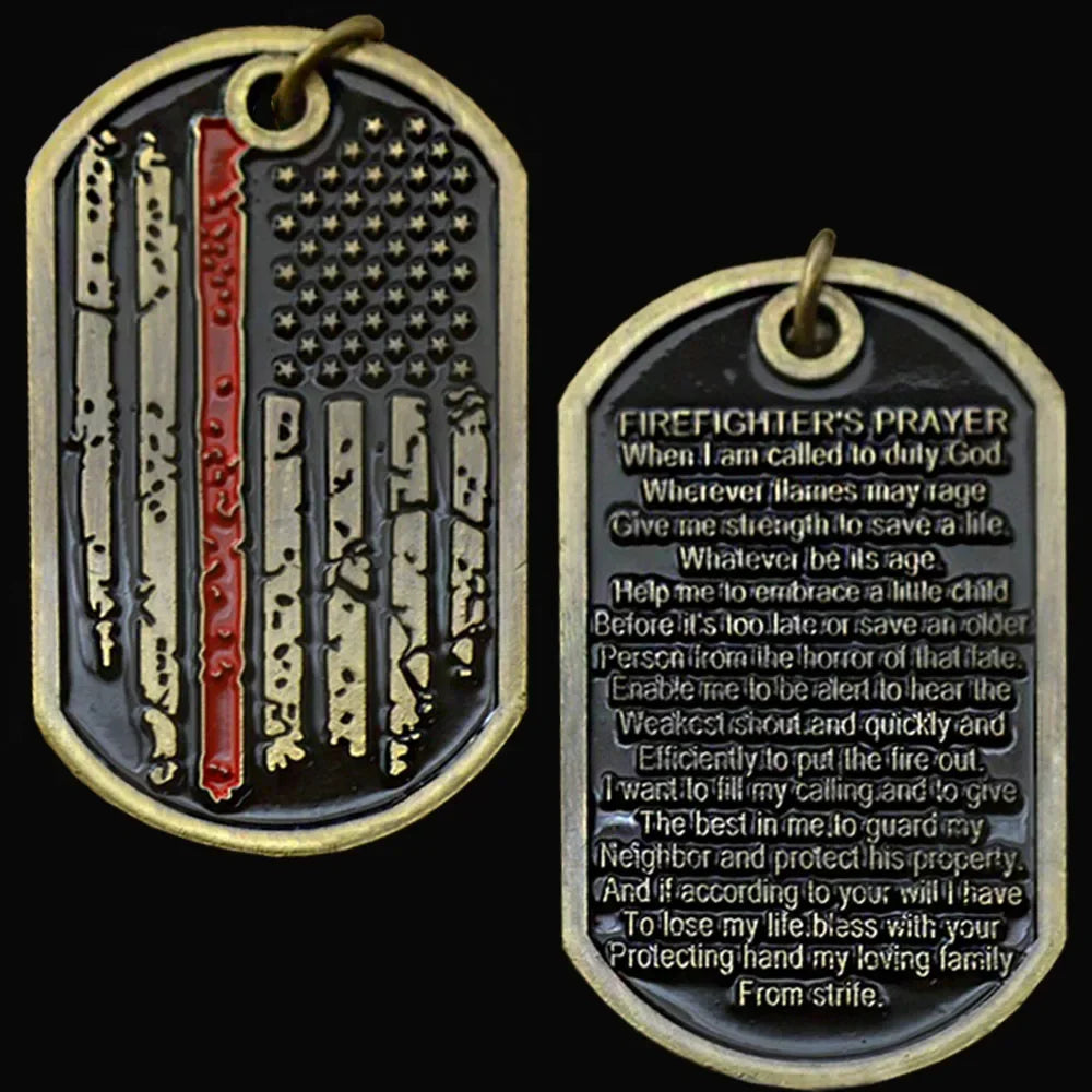 Firefighter Dog Tag — Thin Red Line Tribute